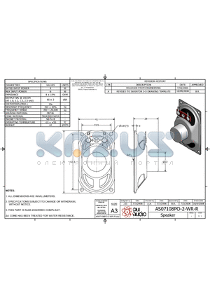 AS07108PO-2-WR-R datasheet - Speaker