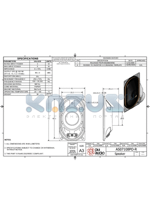 AS07108PO-R datasheet - Speaker