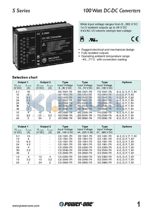 AS1001-7R datasheet - 100 Watt DC-DC Converters