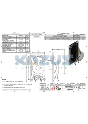 AS09008PO-2-WR-R datasheet - Speaker