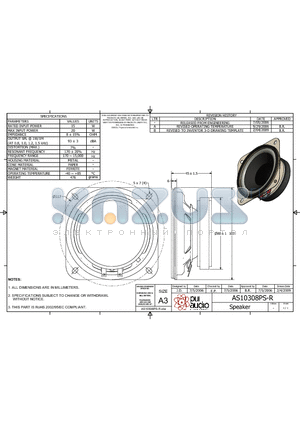 AS10308PS-R datasheet - Speaker