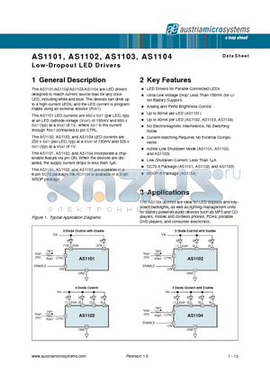 AS1104 datasheet - Low-Dropout LED Drivers