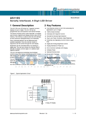 AS1105WL datasheet - Serially Interfaced, 4-Digit LED Driver