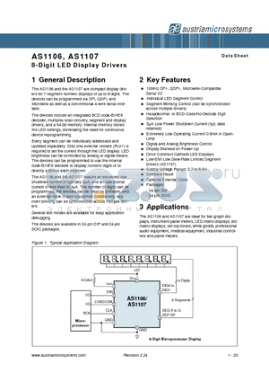 AS1106WL datasheet - 8-Digit LED Display Drivers