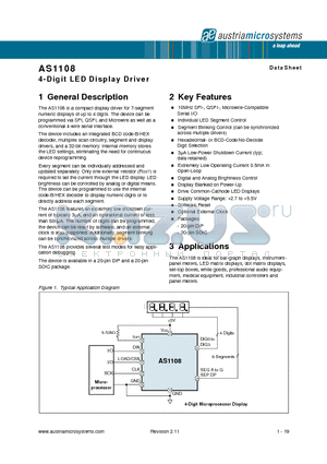 AS1108WL-T datasheet - 4-Digit LED Display Driver