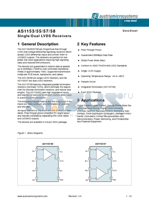 AS1157 datasheet - Single/Dual LVDS Receivers