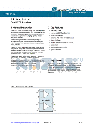 AS1157 datasheet - Dual LVDS Receiver