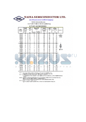 1N2971BR datasheet - 10 WATT ZENER DIODES