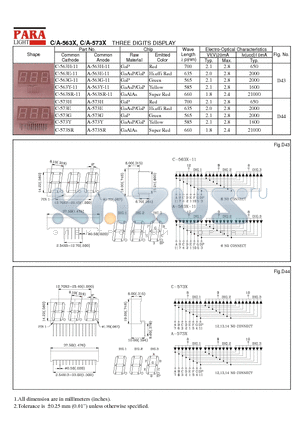 A-563G-11 datasheet - THREE DIGITS DISPLAY