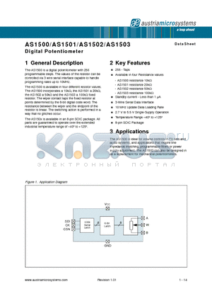 AS1500_1 datasheet - Digital Potentiometer