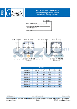 10-101949-10-S-24 datasheet - Square Flange Panel Mount