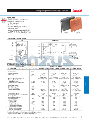 73G-OV5 datasheet - Analog Voltage and Current Output Modules