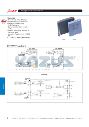 73L-II020 datasheet - Analog Current Input Modules