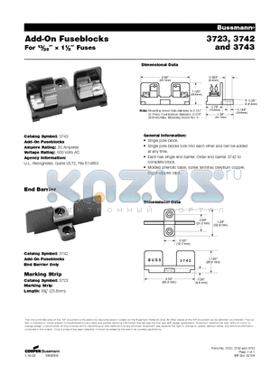 3743 datasheet - Single pole blocks lock into each other and can be added at any time