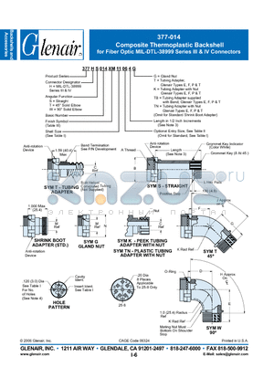 377HS014XB11 datasheet - Composite Thermoplastic Backshell