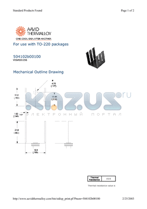 504102B00100 datasheet - For use with TO-220 packages