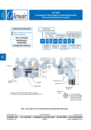 377HS041XB15KT datasheet - Composite Fiber-Optic Conduit Backshell