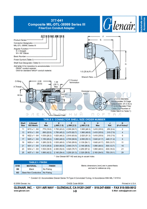 377HS041XO25 datasheet - FiberCon Conduit Adapter