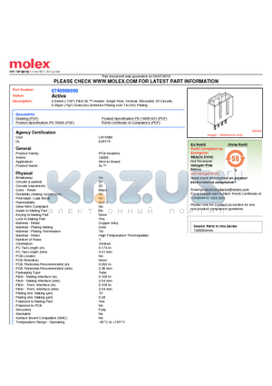 74095-0050 datasheet - 2.54mm (.100