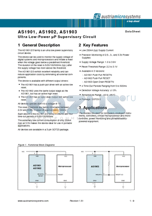 AS1901C23 datasheet - Ultra Low-Power uP Supervisory Circuit