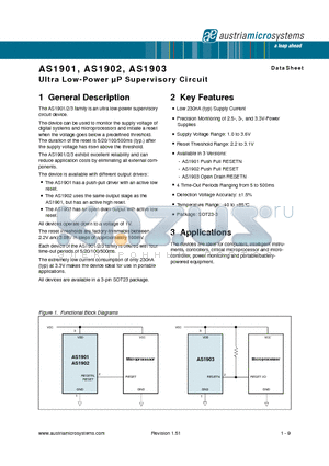 AS1903C26 datasheet - Ultra Low-Power uP Supervisory Circuit