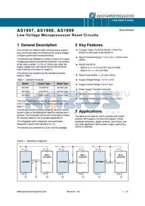 AS1908C18-T datasheet - Low-Voltage Microprocessor Reset Circuits