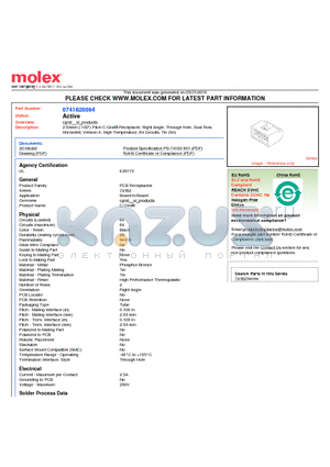 74162-0064 datasheet - 2.54mm (.100