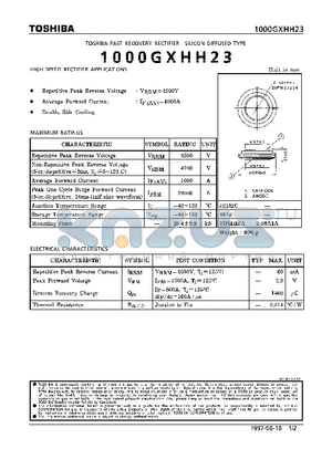 1000GXHH23 datasheet - Fast Recovery Rectifier Silicon Diffused Type