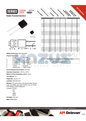 2727R-05J datasheet - Radial Toroidal Inductors