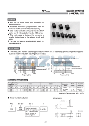 AFV450V225K datasheet - SNUBBER CAPACITOR