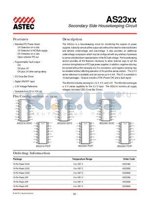 AS2316N datasheet - Secondary Side Housekeeping Circuit