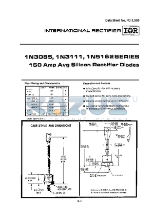 1N3088 datasheet - 150AMP AVG SILICON RECTIFIER DIODES