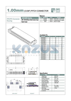 10019HR-25A00 datasheet - 1.00mm PITCH CONNECTOR