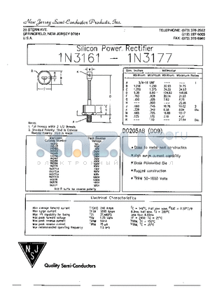 1N3163 datasheet - Silicon Power Rectifier