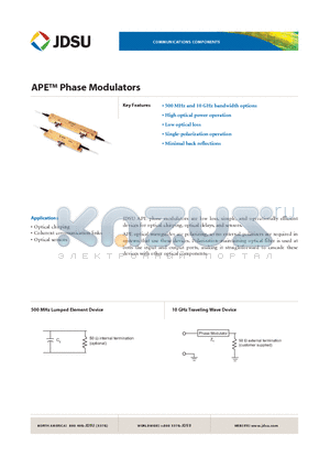10023874 datasheet - APE Phase Modulators