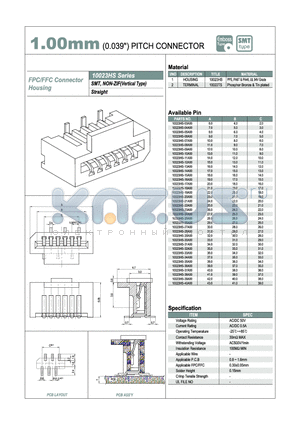 10023HS-08A00 datasheet - 1.00mm PITCH CONNECTOR