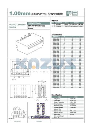 10024HS datasheet - 1.00mm PITCH CONNECTOR