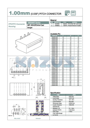 10024HS-26A00 datasheet - 1.00mm PITCH CONNECTOR