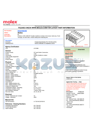 0022456256 datasheet - 2.54mm (.100