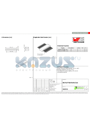 7427213 datasheet - WE-FLAT Flat Ferrite Core