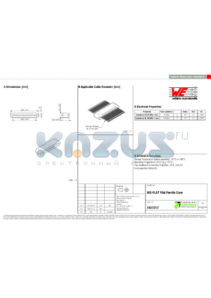 7427217 datasheet - WE-FLAT Flat Ferrite Core