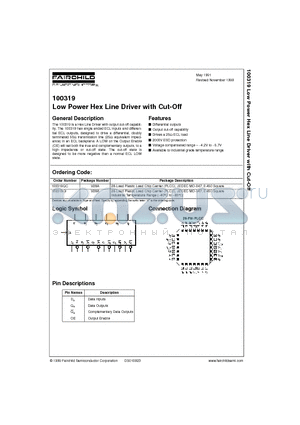 100319 datasheet - Low Power Hex Line Driver with Cut-Off