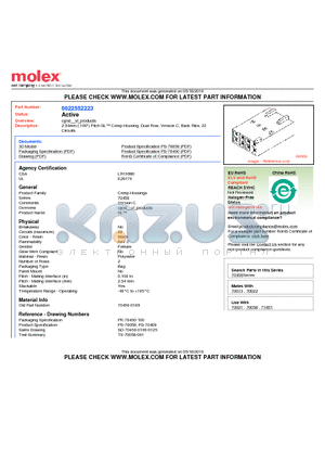 0022552223 datasheet - 2.54mm (.100