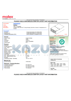 0022552541 datasheet - 2.54mm (.100