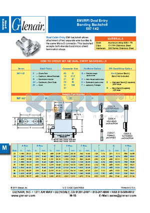 507-142NF37BB datasheet - EMI/RFI Dual Entry Banding Backshell