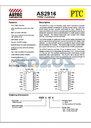 AS2916 datasheet - PWM Controller