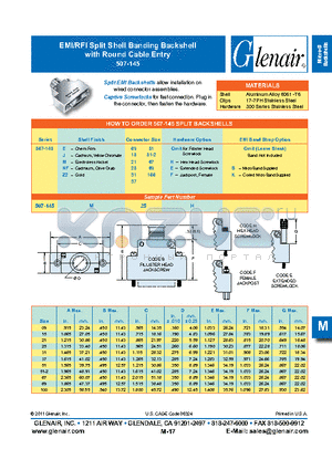 507-145-E09B_11 datasheet - EMI/RFI Split Shell Banding Backshell