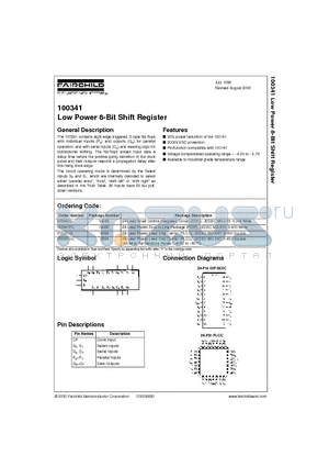 100341QI datasheet - Low Power 8-Bit Shift Register