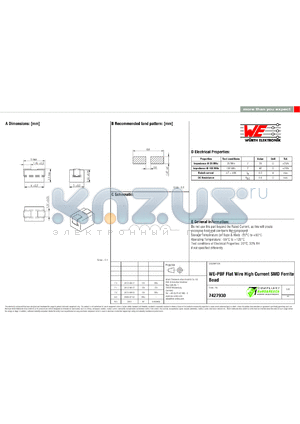 7427930 datasheet - WE-PBF Flat Wire High Current SMD Ferrite Bead