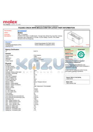 A-70567-0206 datasheet - 2.54mm (.100) Pitch C-Grid^ Header, Through Hole without Peg, Dual Row, Vertical, Shrouded, High Temperature, 8 Circuits, Tin (Sn) Plating